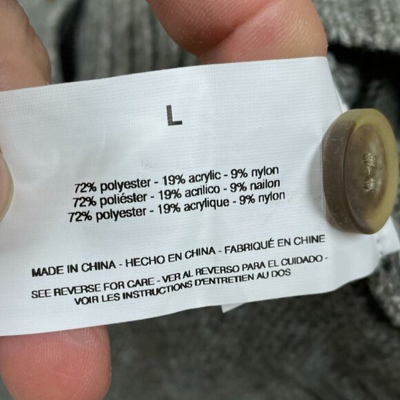 Ella Moss Womens Gray Button-Front Cardigan Sweater L/G Polyester Blend 6364 - Picture 4 of 7